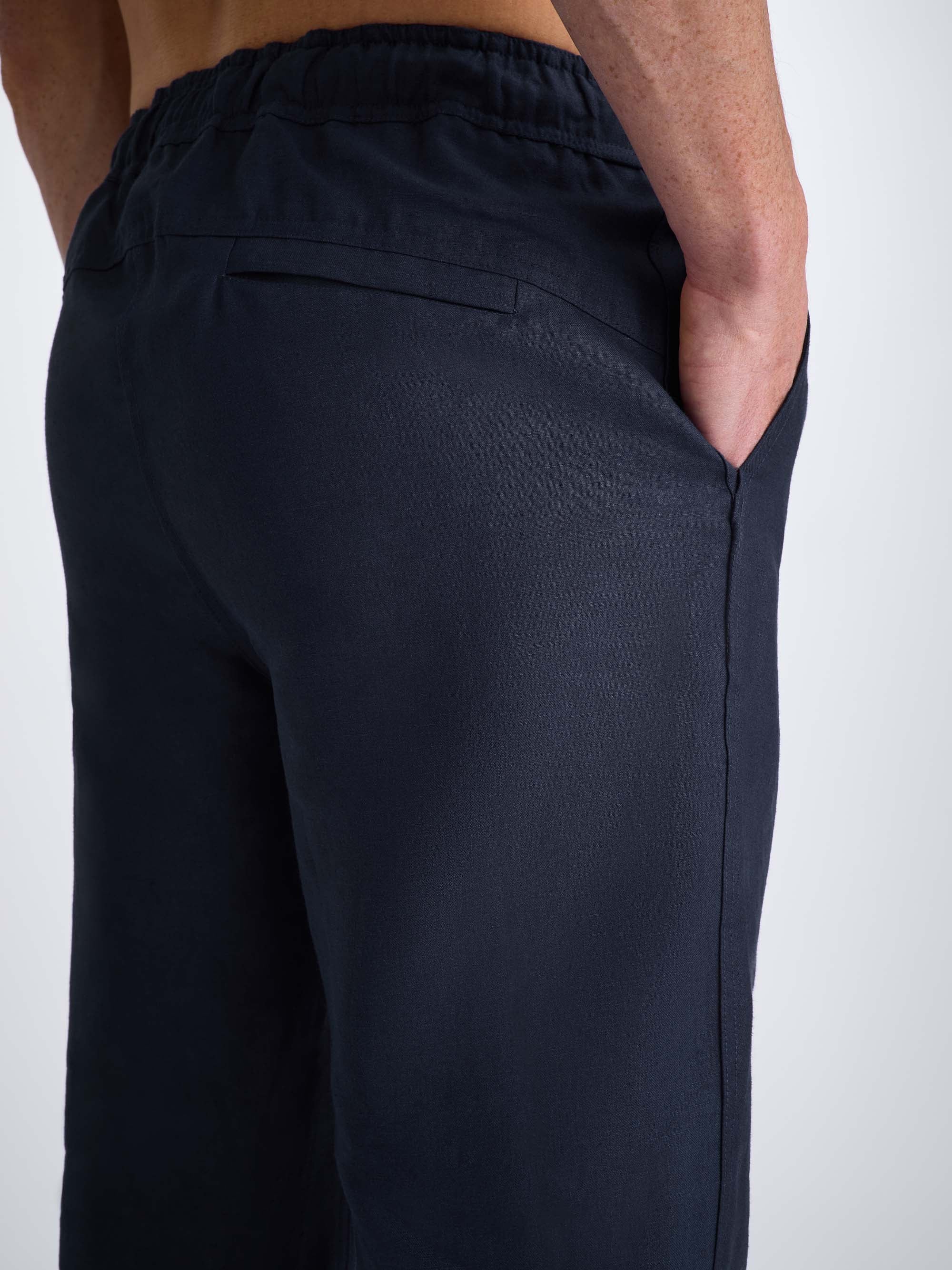 Men's Trousers Sydney Linen Navy
