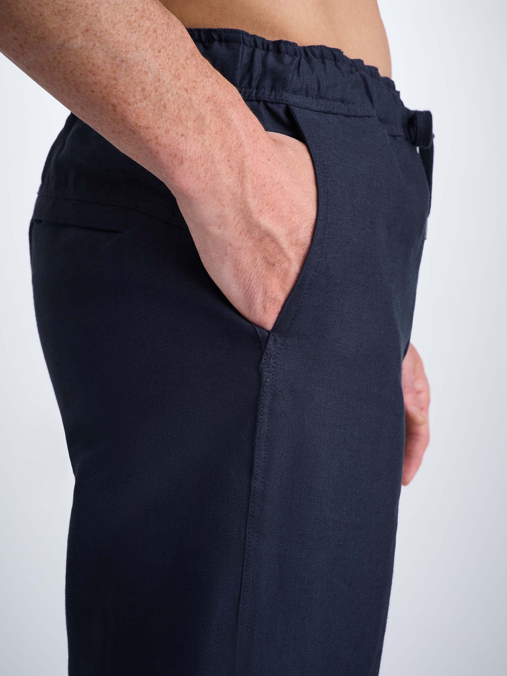 Men's Trousers Sydney Linen Navy