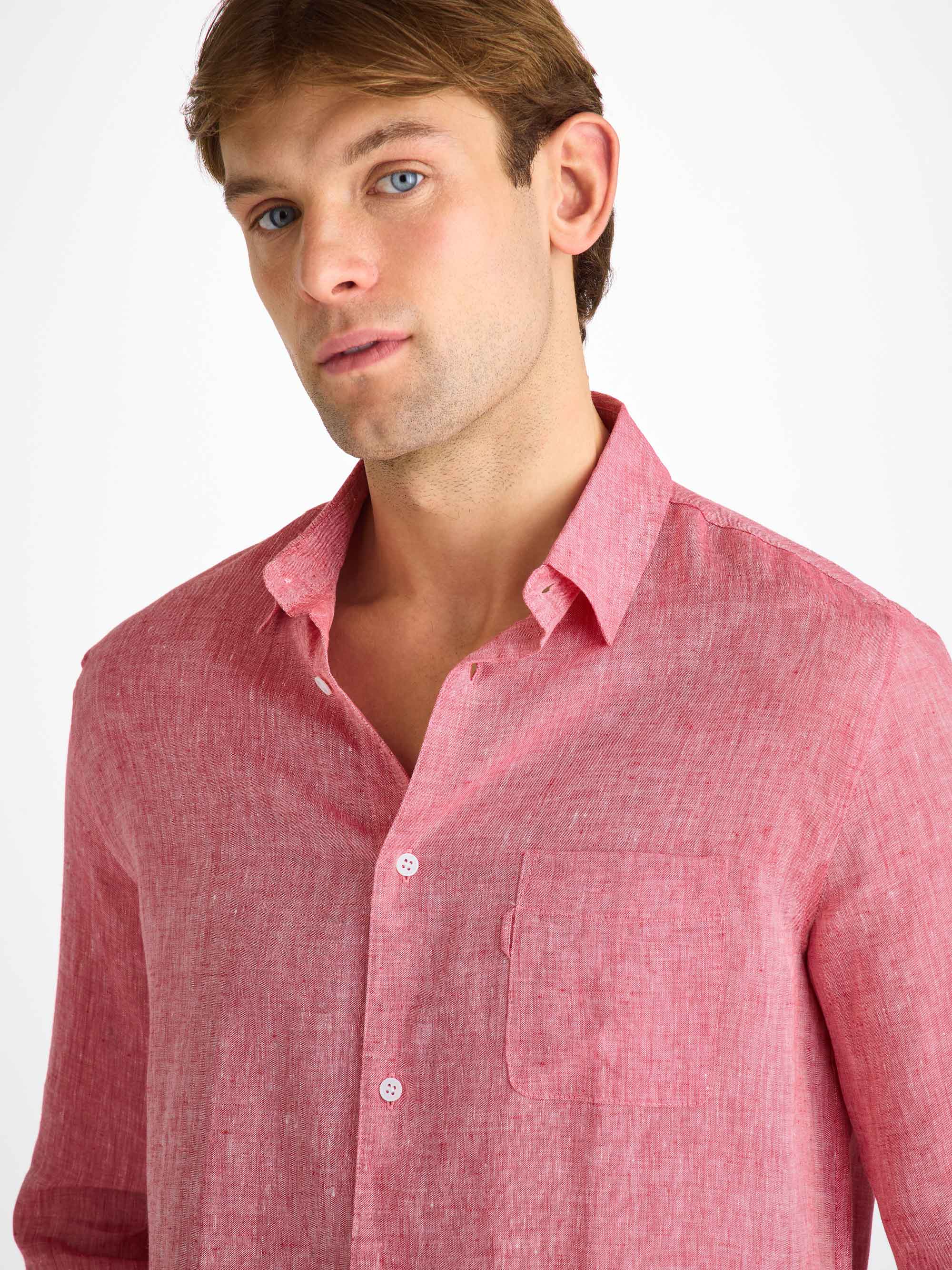 Men's Shirt Monaco Linen Red